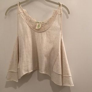 Off white lace back tank top